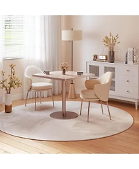 Flynama 31.5" Square Modern Tulip Dining Table with Faux Marble Sintered Stone Top