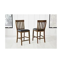 A-America Mariposa Slatback Counter Chair, with Upholstered Seat (2 pack)