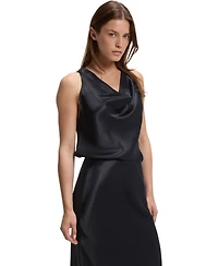 Boss by Hugo Women's Satin Cowl-Neck Sleeveless Blouse