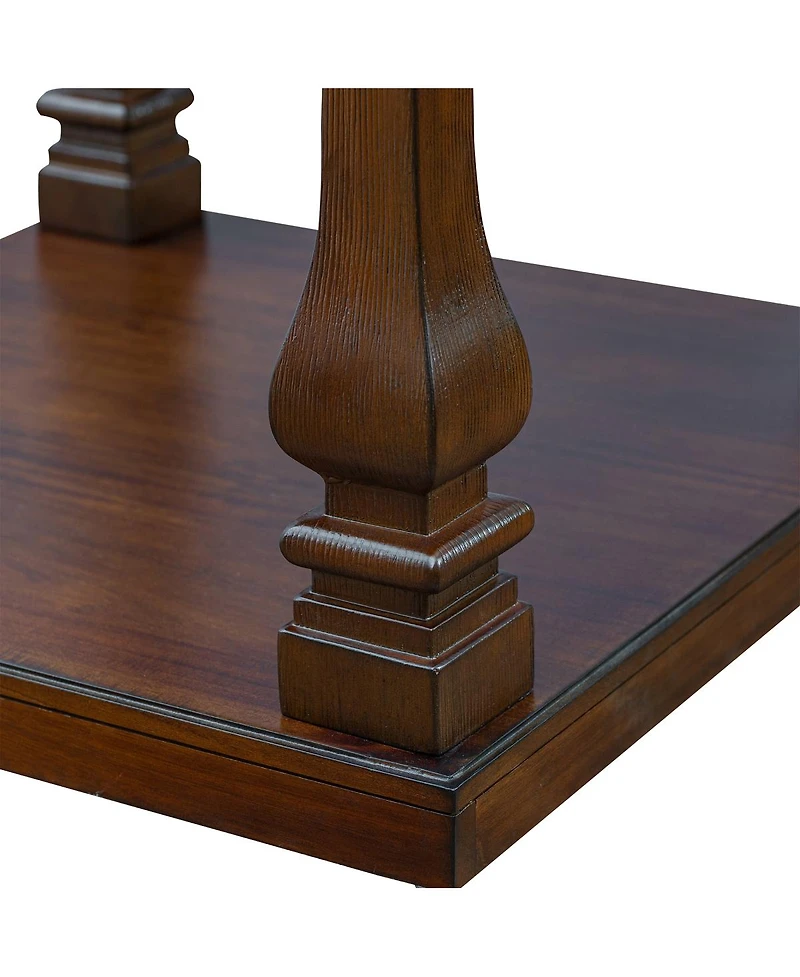 Streamdale Furniture 24.8" Farmhouse Wood End Table with Storage Shelf