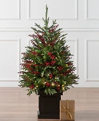 Balsam Hill 4 ft Outdoor Berry Pre-Lit Potted Tree