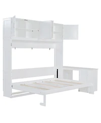 Streamdale Furniture Queen Murphy Bed with Desk, Storage Shelves and Cabinets