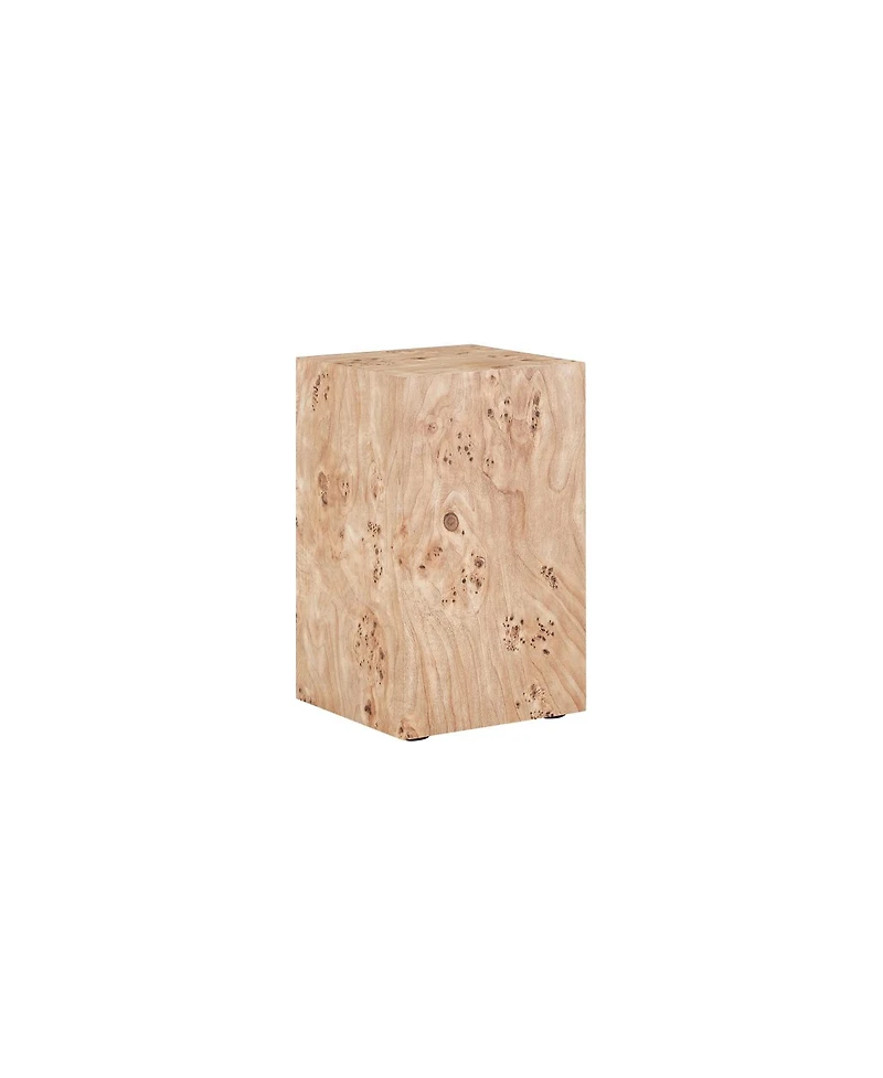 Streamdale Furniture Wood-Grain Mdf Wabi-Sabi Square Coffee Table and Side Table (11.8"x11.8"x19.7)