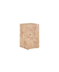 Streamdale Furniture Wood-Grain Mdf Wabi-Sabi Square Coffee Table and Side Table (11.8"x11.8"x19.7)