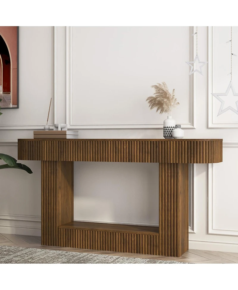 Streamdale Furniture62.9" Long Wooden Farmhouse Console Table for Living Room and Hallway