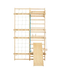 Slickblue 8 in 1 Swedish Ladder Wall Gym with Slide and Swing