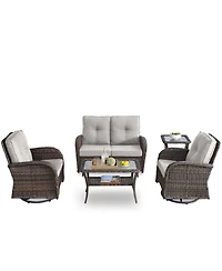 Bellefurn 5 -Piece Wicker Patio Sofa Conversation Set with Cushions