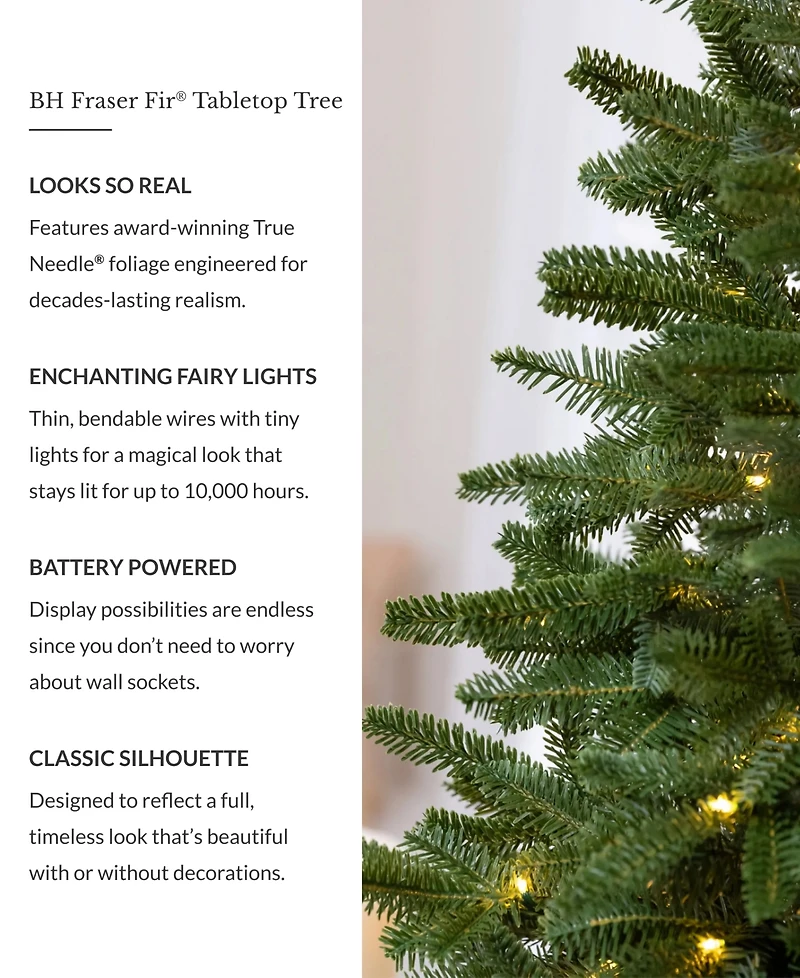 Balsam Hill 2.5 ft Fraser Fir Pre-Lit Tabletop Tree