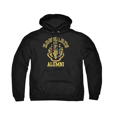Harry Potter Men's Hogwarts Alumni Crest Pullover Graphic Kangaroo-Pocket Hoodie