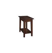 Starlight Canyon Home Brown Rectangular Chairside Table, 24 Inch Mahogany Side Table with Shelf