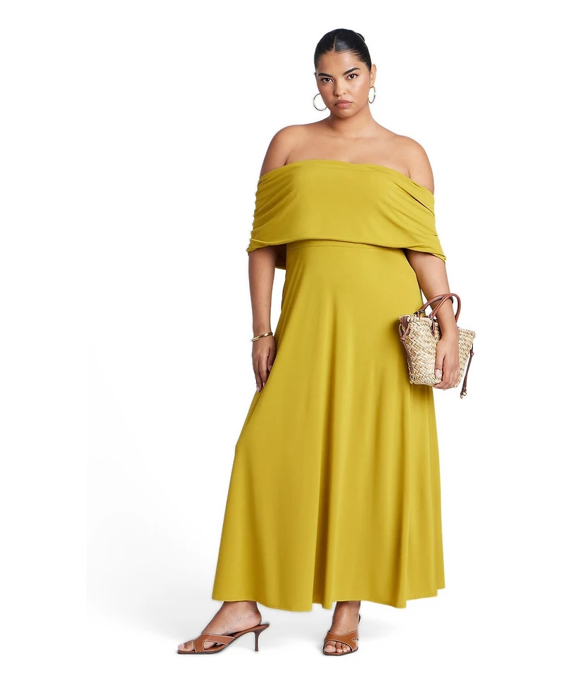 Eloquii Women's Plus Off The Shoulder Maxi Dress