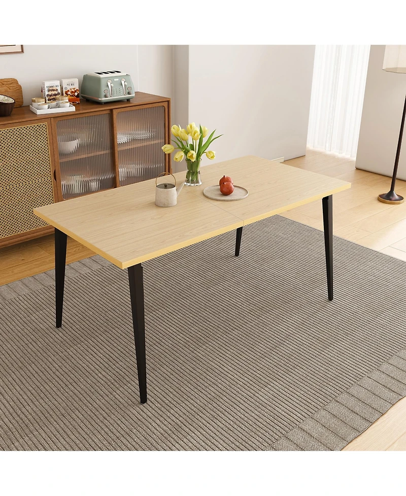 Flynama 63 Inch Rectangular Dining Table with Legs