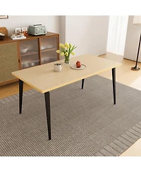 Flynama 63 Inch Rectangular Dining Table with Legs