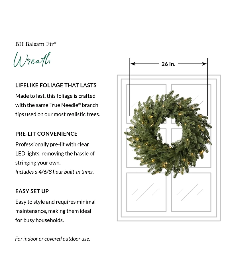 Balsam Hill 26" Bh Fraser Fir Christmas Wreath