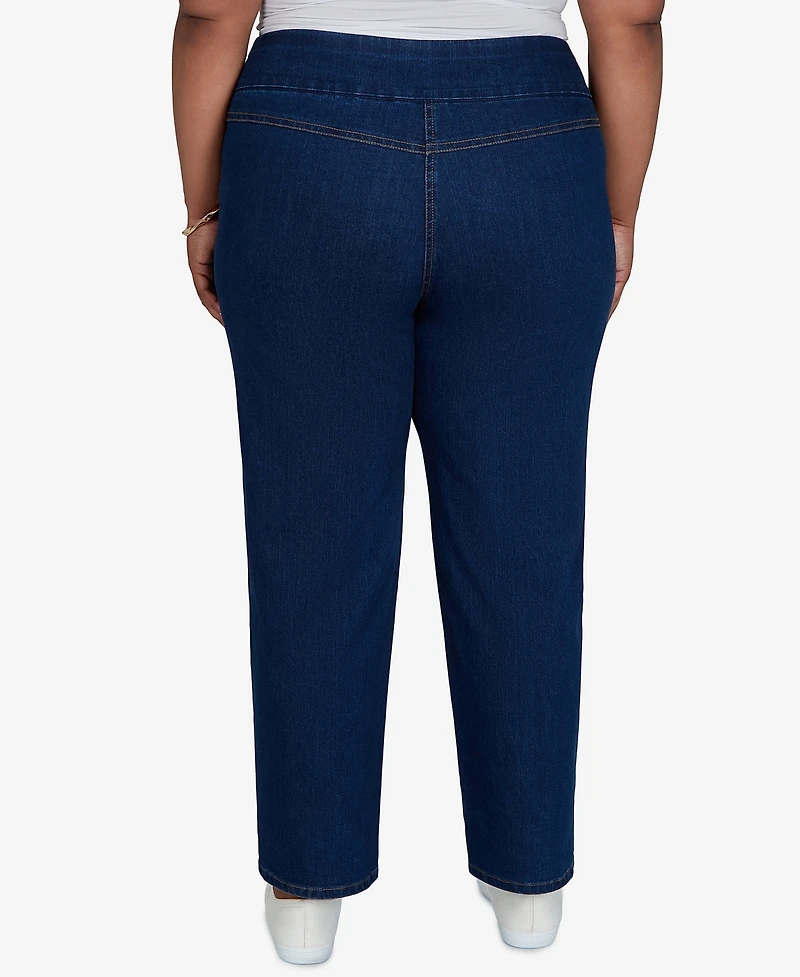 Alfred Dunner Plus Pull-On Cropped Denim Pants