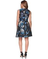 Vince Camuto Petite Floral Jacquard V-Neck Dress