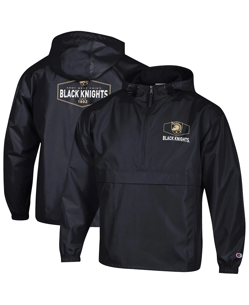 Champion Men's Black Army Knights Delay Packable Half-Zip Jacket