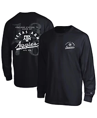 Champion Men's Laminated All-Star Texas A&M Aggies Screen Print Graphics Long Sleeve T-Shirt