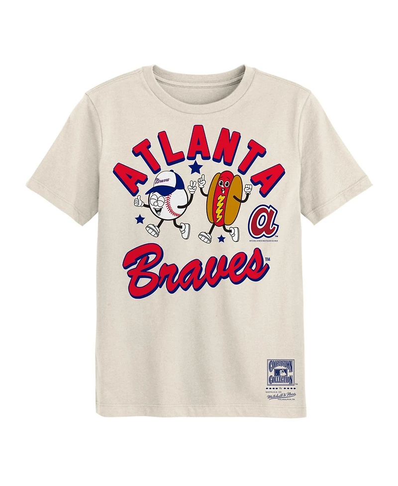 Mitchell & Ness Preschool Natural Atlanta Braves Snack T-Shirt