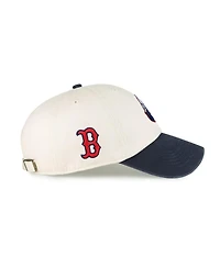 '47 Brand Men's Natural Boston Red Sox Single Swirl Ice Cream Helmet 2.0 Clean Up Adjustable Hat