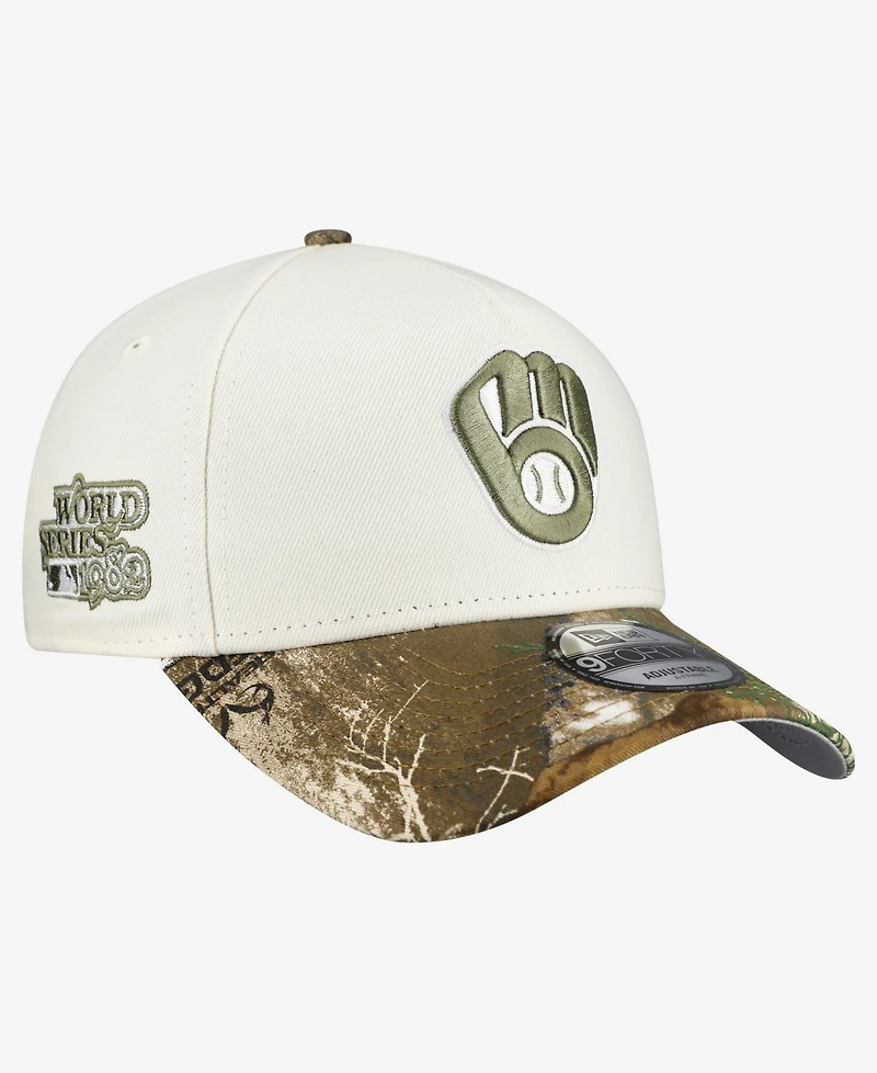 New Era Men's Khaki/Realtree Camo Milwaukee Brewers 9FORTY A-Frame Adjustable Hat