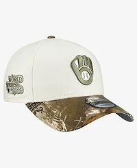 New Era Men's Khaki/Realtree Camo Milwaukee Brewers 9FORTY A-Frame Adjustable Hat