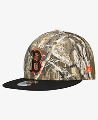 New Era Men's Camo Boston Red Sox Realtree Orange Pop 9FIFTY Snapback Hat