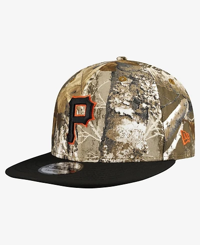 New Era Men's Camo Pittsburgh Pirates Realtree Orange Pop 9FIFTY Snapback Hat