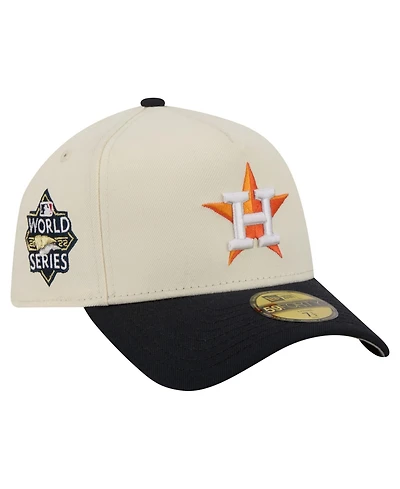 New Era Men's Cream Houston Astros Chrome A-Frame 59FORTY Fitted Hat