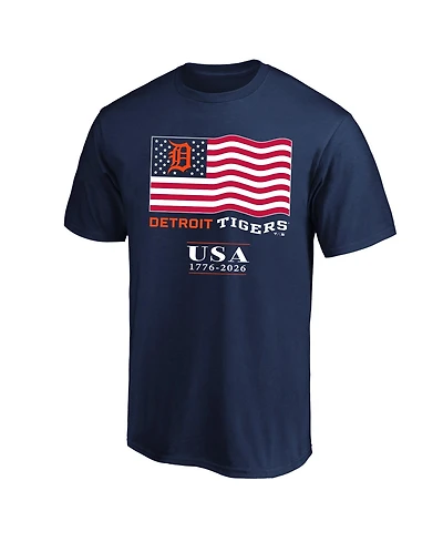 Fanatics Men's Big & Tall Detroit Tigers Usa 1776-2026 Classic-Fit Crewneck T-Shirt