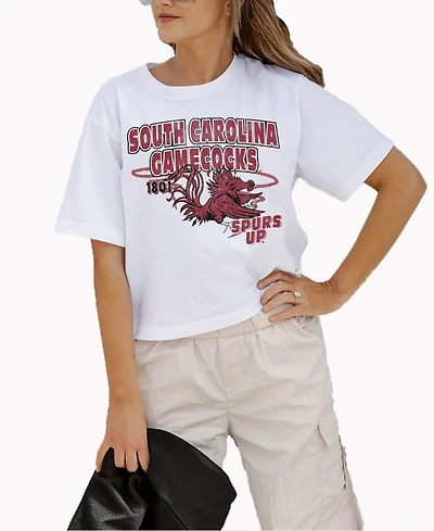 Gameday Couture Women's South Carolina Gamecocks Boxy Cropped Scoop-Neck T-Shirt