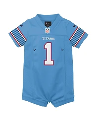 Nike Baby Boys and Girls Cameron Ward Blue Tennessee Titans Romper Game Jersey