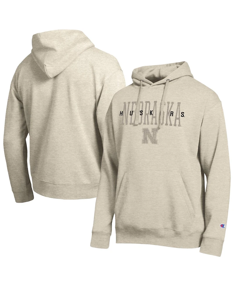 Champion Men's Nebraska Huskers All-Star Neutral Stack Fleece-Lined Pullover Hoodie