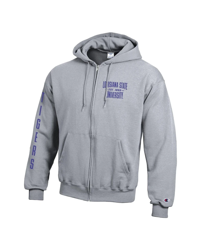Champion Men's Lsu Tigers Varsity Powerblend Full-Zip Graphic Fleece Hoodie