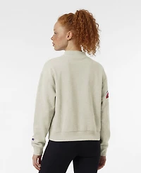 Champion Women's New Jersey Devils Collar Script Triumph Fleece Pullover Crewneck Sweatshirt