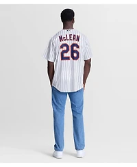 Nike Men's New York Mets Nolan McLean Home Replica Loose Fit V-Neck Jersey