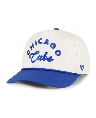 '47 Brand Men's Natural/Royal Chicago Cubs Rope Script Hitch Adjustable Hat
