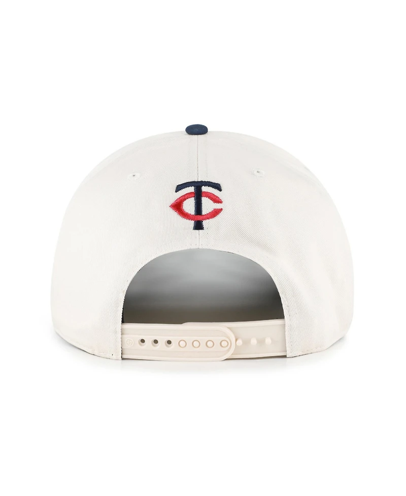 '47 Brand Men's Natural/Navy Minnesota Twins Rope Script Hitch Adjustable Hat