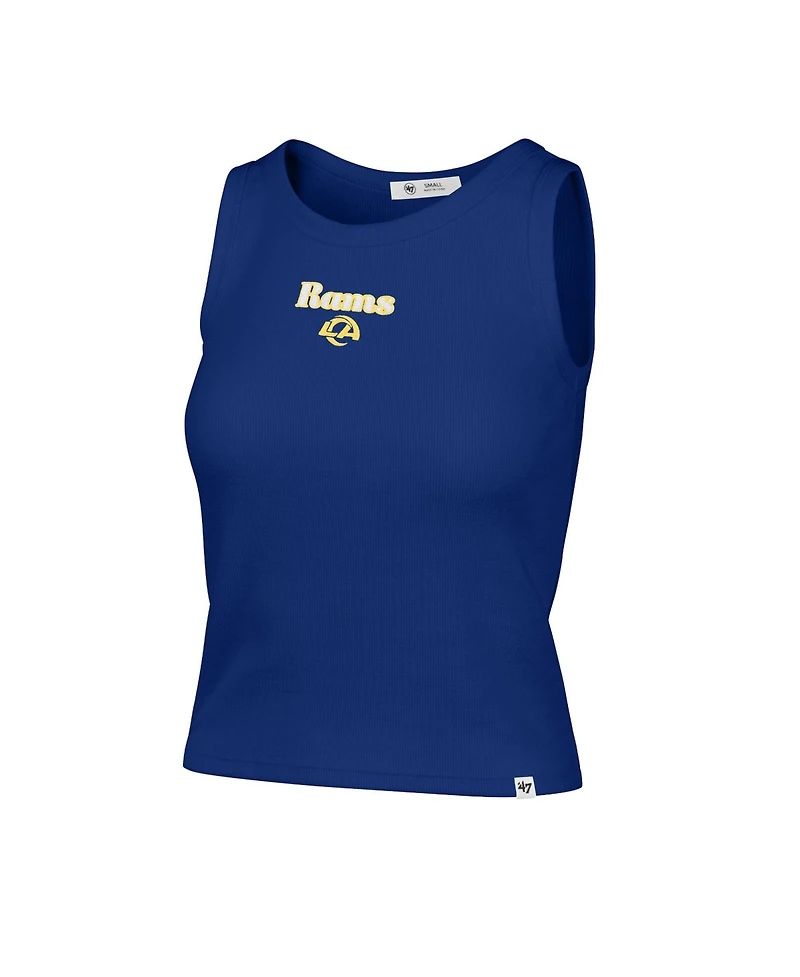 '47 Brand Women's Los Angeles Rams Ribbed Cropped Cotton-Blend Tank Top