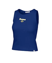'47 Brand Women's Los Angeles Rams Ribbed Cropped Cotton-Blend Tank Top