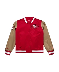 Mitchell & Ness Women's Scarlet/Gold San Francisco 49ers 80th Anniversary Satin Full-Snap Jacket
