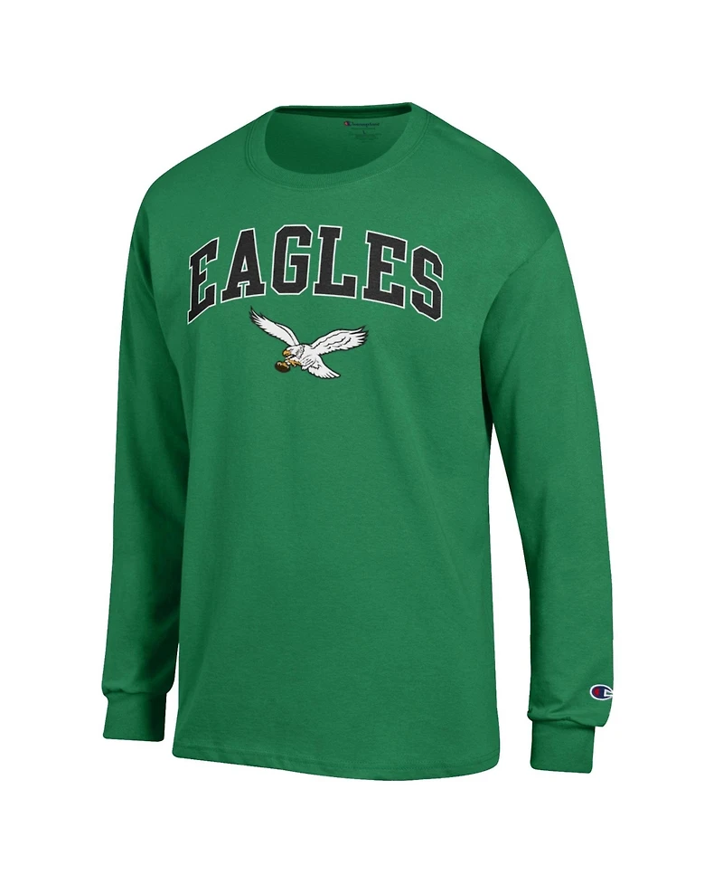 Champion Men's Kelly Green Philadelphia Eagles Arch Over Logo Long Sleeve T-Shirt