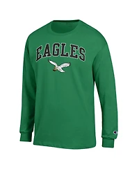 Champion Men's Kelly Green Philadelphia Eagles Arch Over Logo Long Sleeve T-Shirt