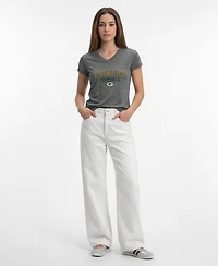 Champion Women's Green Bay Packers Triumph Tri-Blend Distressed V-Neck T-Shirt