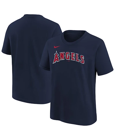 Nike Big Boys and Girls Navy Los Angeles Angels Wordmark T-Shirt