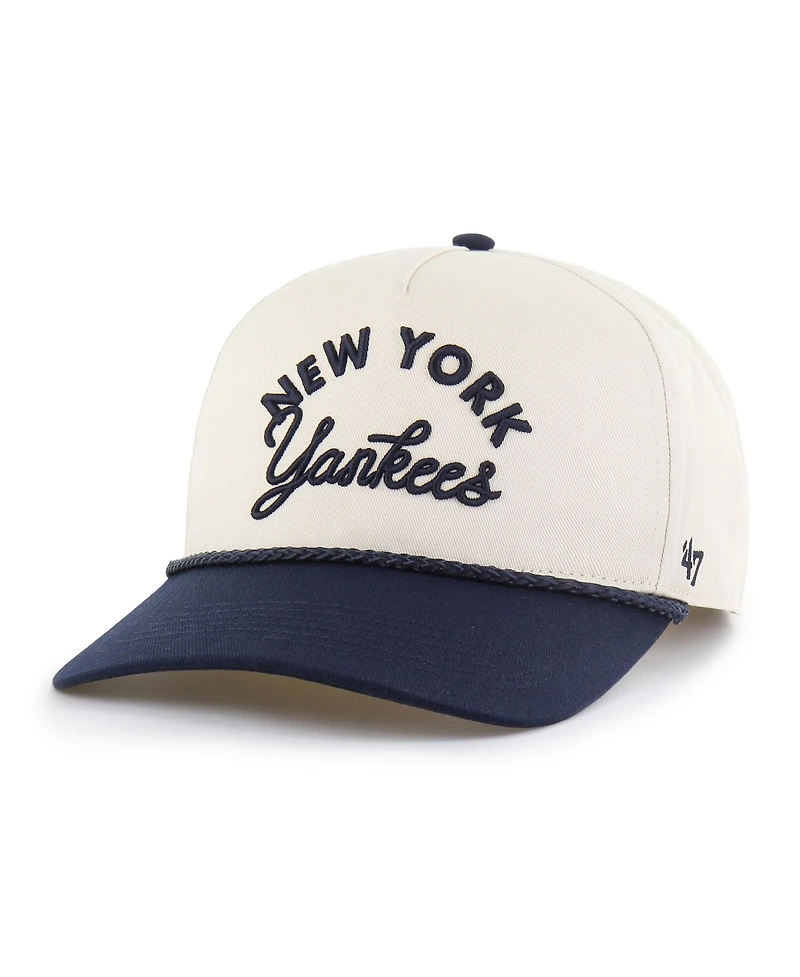 '47 Brand Men's Natural/Navy New York Yankees Rope Script Hitch Adjustable Hat