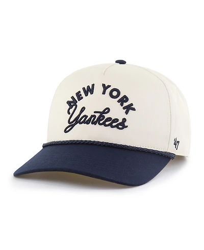 '47 Brand Men's Natural/Navy New York Yankees Rope Script Hitch Adjustable Hat