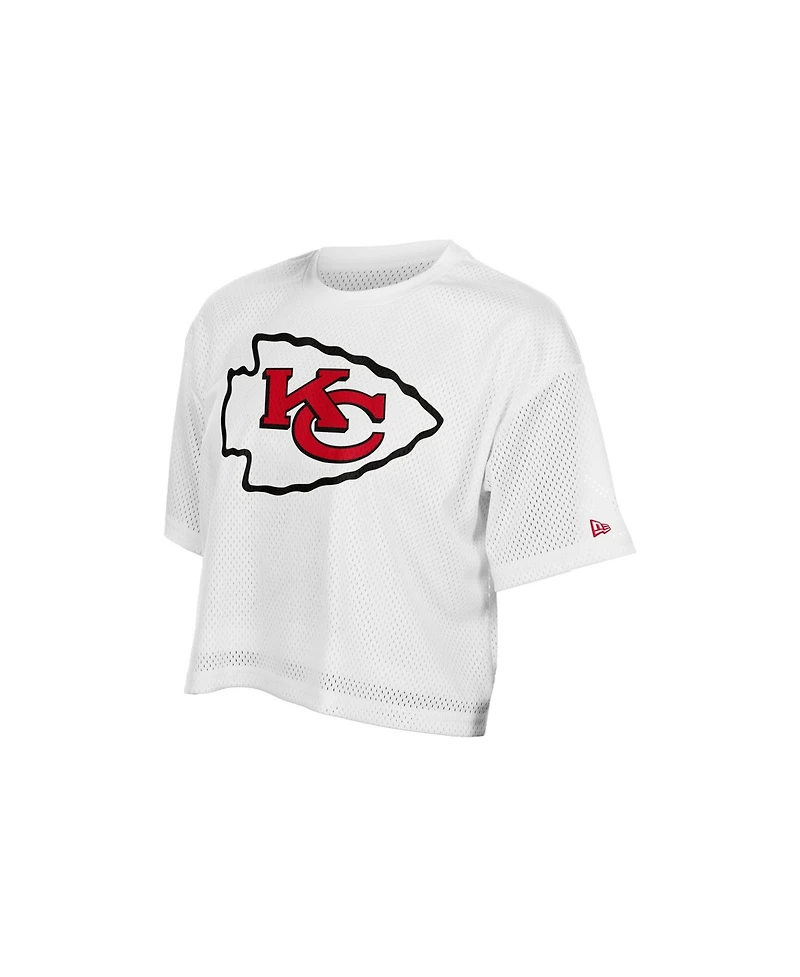 New Era Women's Kansas City Chiefs Cropped Boxy Mesh T-Shirt