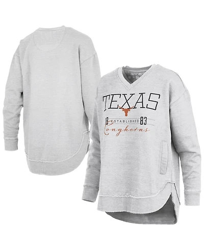 Pressbox Women's Texas Longhorns Marcus East Hall Poncho V-Neck Sweatshirt
