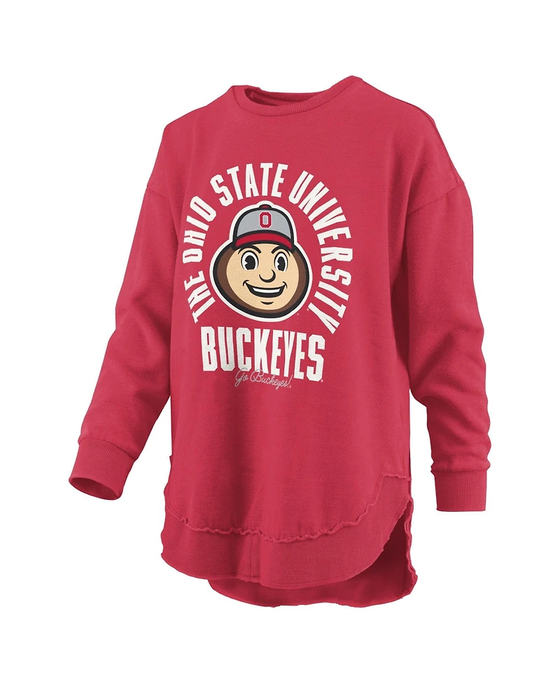 Pressbox Women's Ohio State Buckeyes Blitz Long-Sleeve Graphic T-Shirt